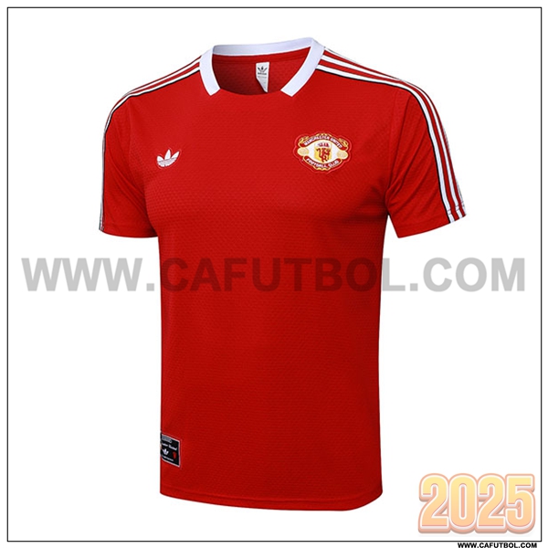 Camiseta Entrenamiento Manchester United Rojo/Blanco 2025 2026