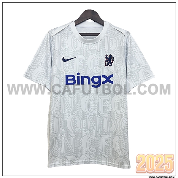 Camiseta Entrenamiento FC Chelsea Blanco/Gris 2025 2026