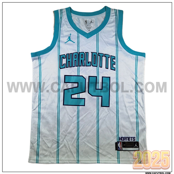 Camisetas NBA Charlotte Hornets (MILLER #24) 2025/26 Blanco/Azul