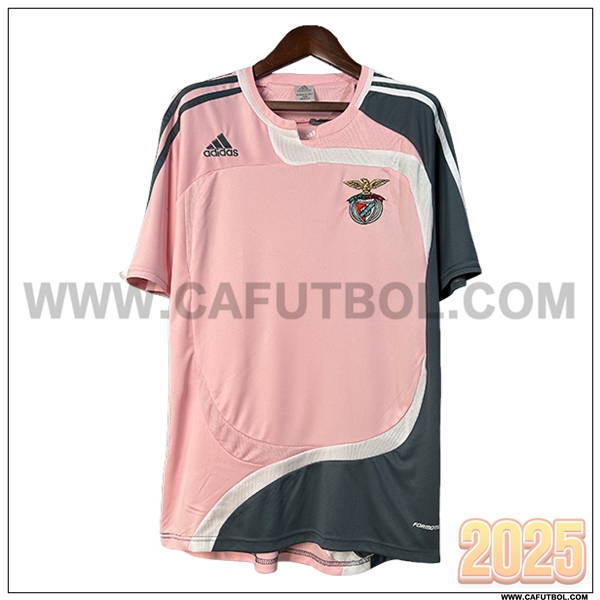 Segunda Camiseta de Benfica Rosa/Gris Retro 2007/2008