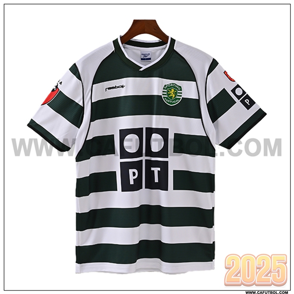 Primera Camiseta de Sporting CP Verde/Blanco Retro 2001/2003