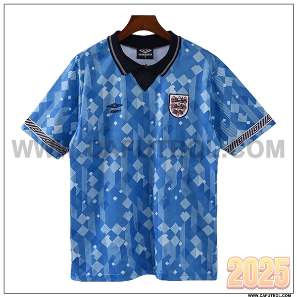 Tercero Camiseta de Inglaterra Azul Retro 1990