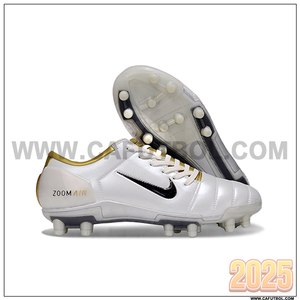 Nike Botas De Fútbol T90 FG Blanco/Amarillo/Negro -02