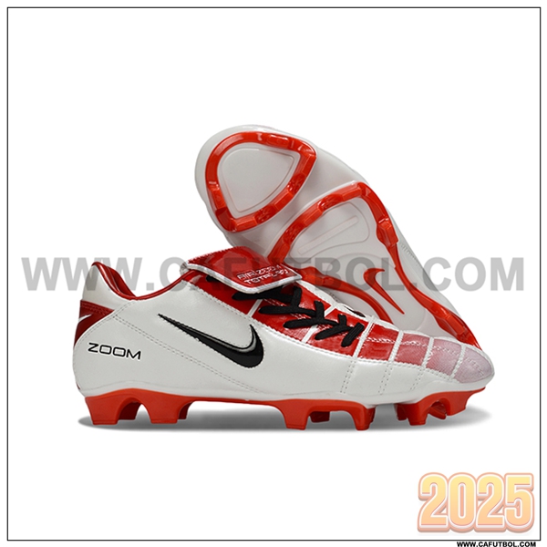 Nike Botas De Fútbol T90 FG Rojo/Blanco/Negro