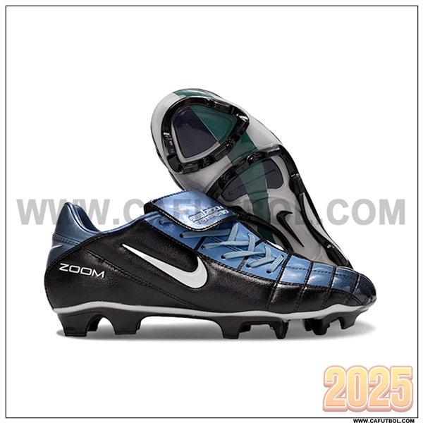 Nike Botas De Fútbol T90 FG Negro/Azul/Blanco