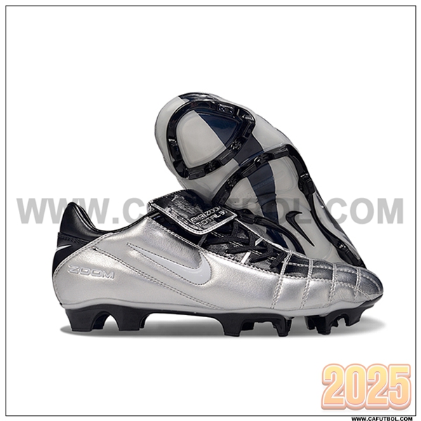 Nike Botas De Fútbol T90 FG Gris/Negro -03