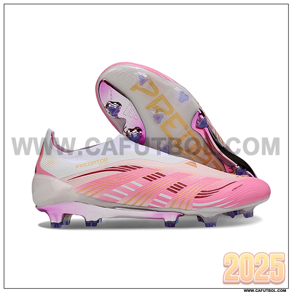 Adidas Botas De Fútbol 25 Predator Elite LL FG Rosa/Blanco