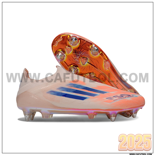 Adidas Botas De Fútbol F50 Elite Laceless SG Naranja/Azul