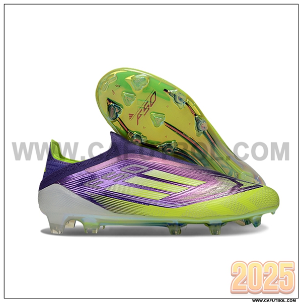 Adidas Botas De Fútbol F50 Elite Laceless FG Violeta/Verde