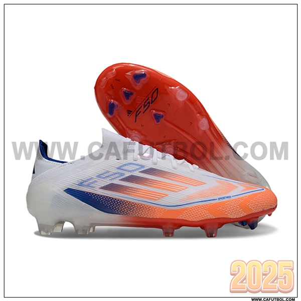 Adidas Botas De Fútbol F50 Elite FG Blanco/Naranja/Azul