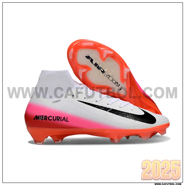 Nike Botas De Fútbol Air Zoom Mercurial Superfly IIX Elite FG Blanco/Negro/Rosa/Naranja