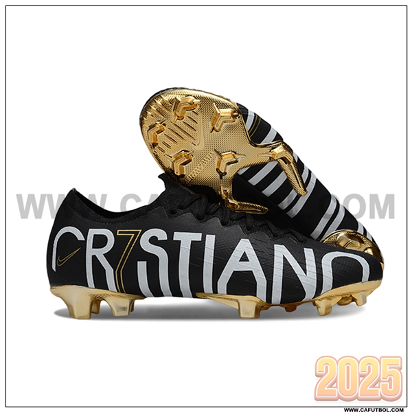 Nike Botas De Fútbol Mercurial Vapor XII Elite FG Negro/Blanco/Amarillo