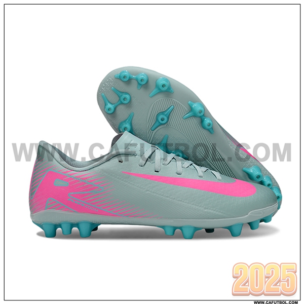 Nike Botas De Fútbol AIR ZOOM MERCURIAL VAPOR XVI ACADEMY X MBAPPE AG Verde/Rosa -02