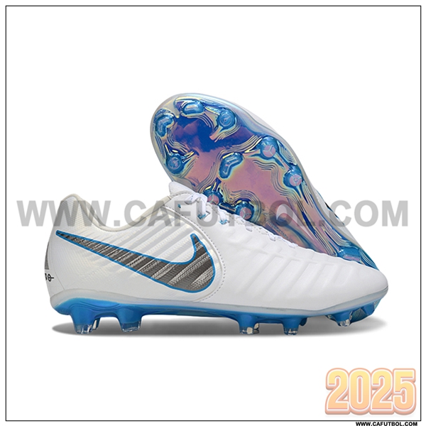 Nike Botas De Fútbol Tiempo Legend VII Elite LUXE FG Blanco/Gris/Azul