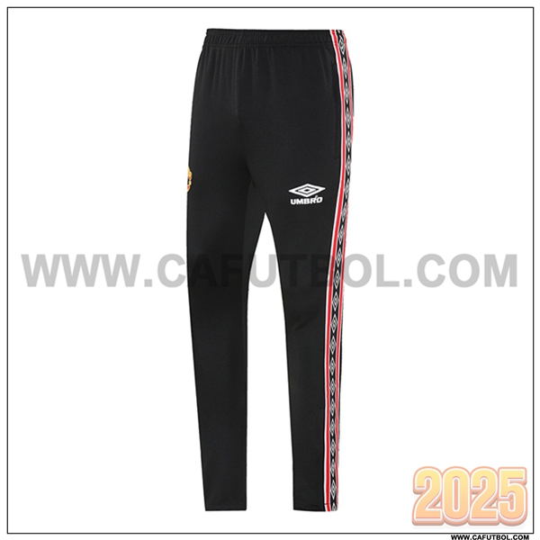 Pantalones Entrenamiento Manchester United Negro/Rojo 2025 2026 -03