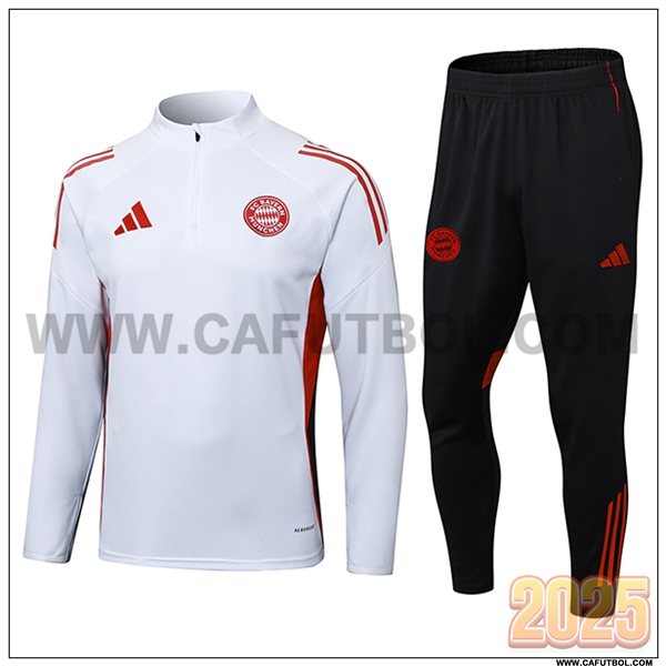 Chandal de Futbol Bayern Munich Blanco/Rojo 2025 2026 -02