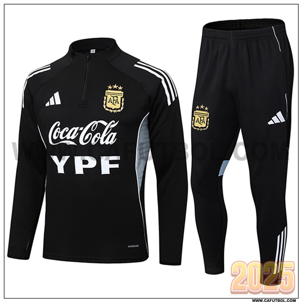 Chandal de Futbol Argentina Negro/Gris 2025 2026