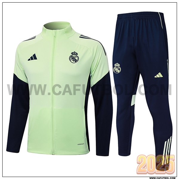 Chandal Chaquetas Futbol Real Madrid Verde/Azul 2025 2026