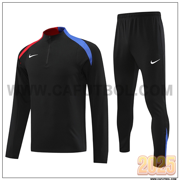 Chandal de Futbol Nike Negro/Rojo/Azul 2025 2026