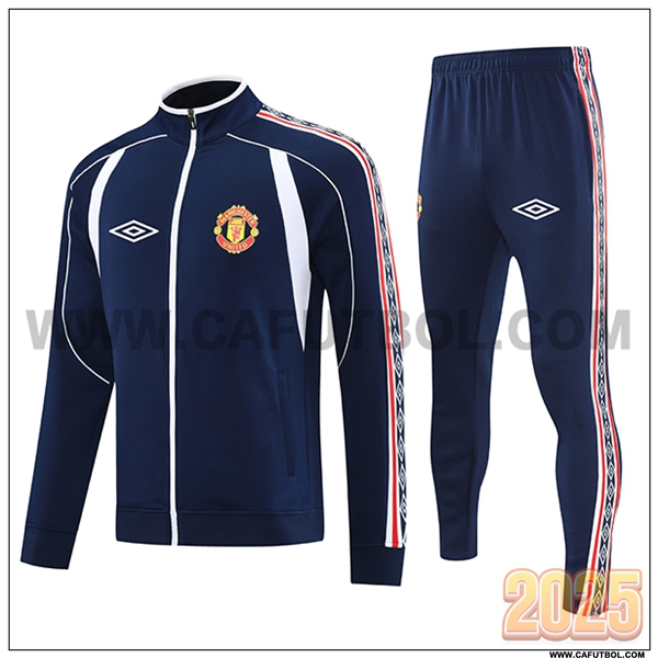 Chandal Chaquetas Futbol Manchester United Azul Oscuro 2025 2026