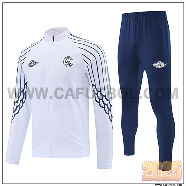 Chandal Chaquetas Futbol PSG Blanco/Azul 2025 2026