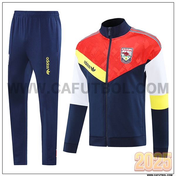 Chandal Chaquetas Futbol Arsenal Azul/Naranja/Blanco/Amarillo 2025 2026