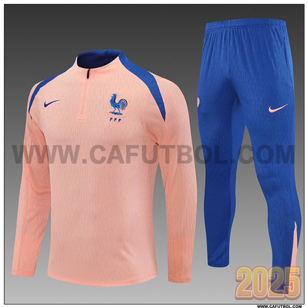 Chandal de Futbol Francia Ninos Rosa/Azul 2025 2026