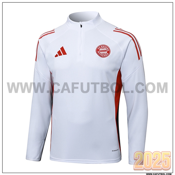 Sudadera Entrenamiento Bayern Munich Blanco/Rojo 2025 2026 -02