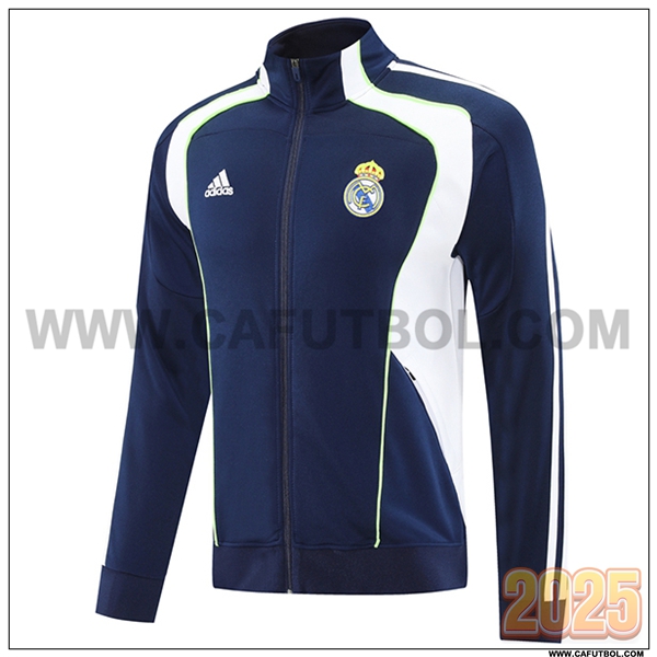 Chaquetas Futbol Real Madrid Azul/Blanco/Verde 2025 2026