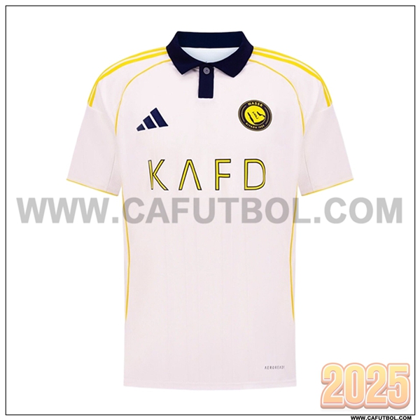 Nuevo Camiseta de Al-Nassr Tercero Blanco/AMARILLO 2025 2026