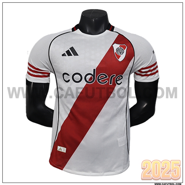 Primera Camiseta Futbol River Plate Blanco/Rojo 2025 2026