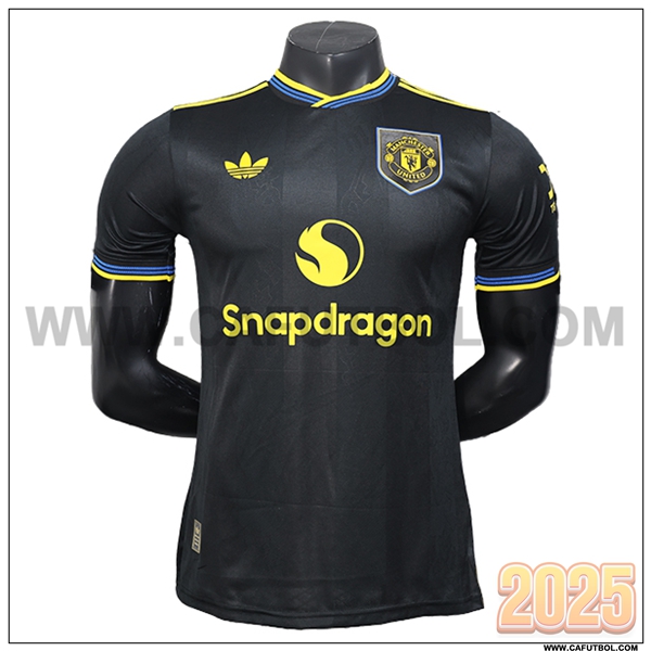 Tercero Camiseta Futbol Manchester United Negro 2025 2026