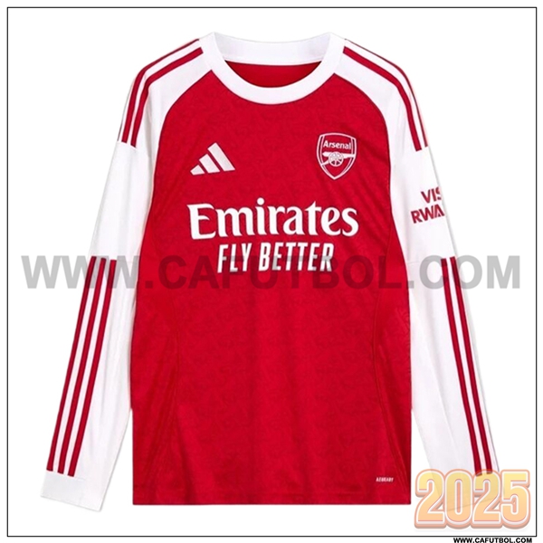 Nuevo Camiseta de Arsenal Primera Mangas largas Rojo/Blanco 2025 2026