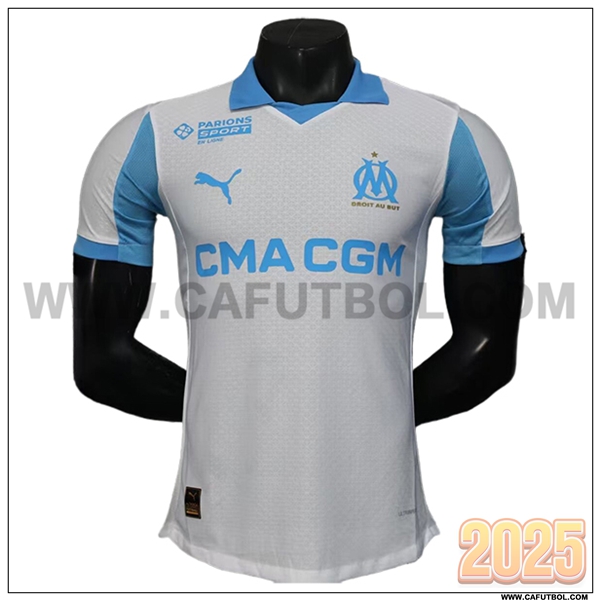 Primera Camiseta Futbol Marsella OM Blanco/Azul 2025 2026