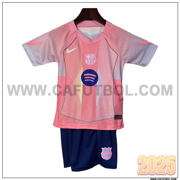 Camiseta Futbol FC Barcelona Ninos Rosa Edicion Especial 2025 2026