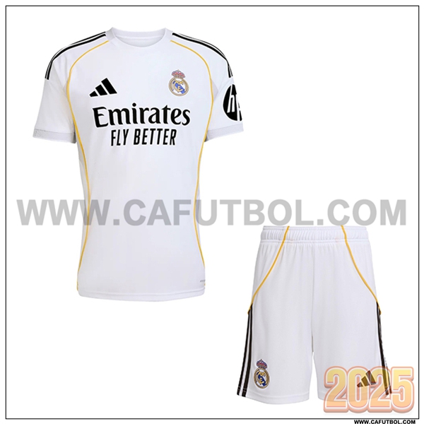 Nuevo Camiseta de Real Madrid Primera Ninos Blanco 2025 2026