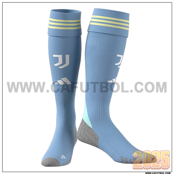 Segunda Calcetines Futbol Juventus Azul Claro 2025 2026