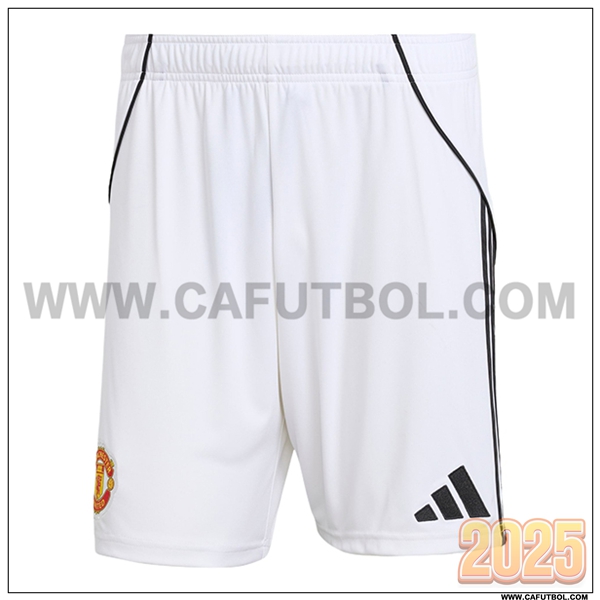 Primera Pantalones Cortos Manchester United Blanco 2025 2026
