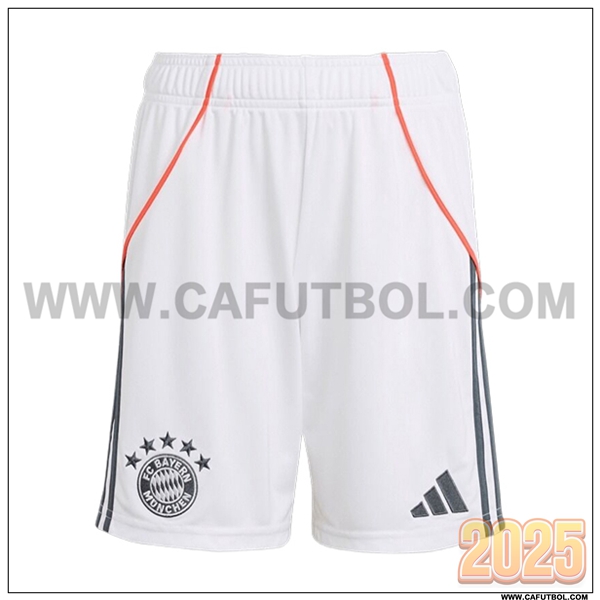 Segunda Pantalones Cortos Bayern Munich Blanco 2025 2026