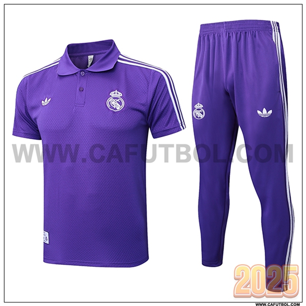 Camiseta Polo Real Madrid Violeta/Blanco 2025 2026