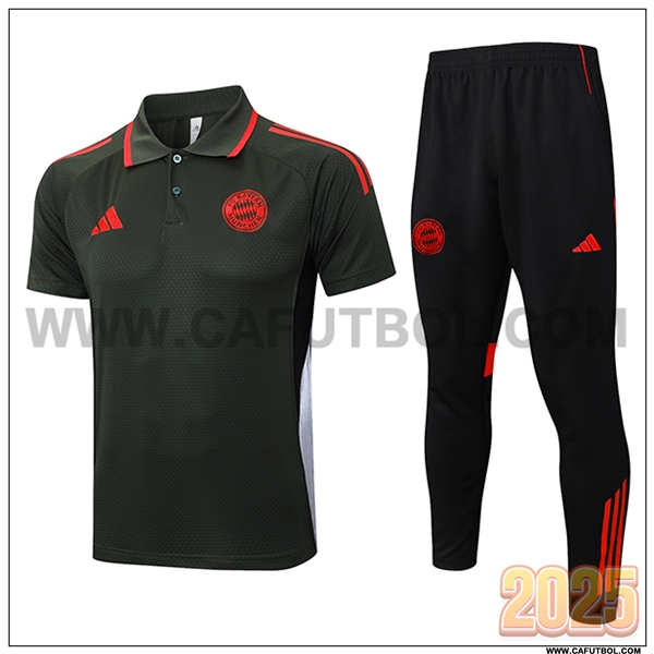 Camiseta Polo Bayern Munich Verde/Rojo 2025 2026