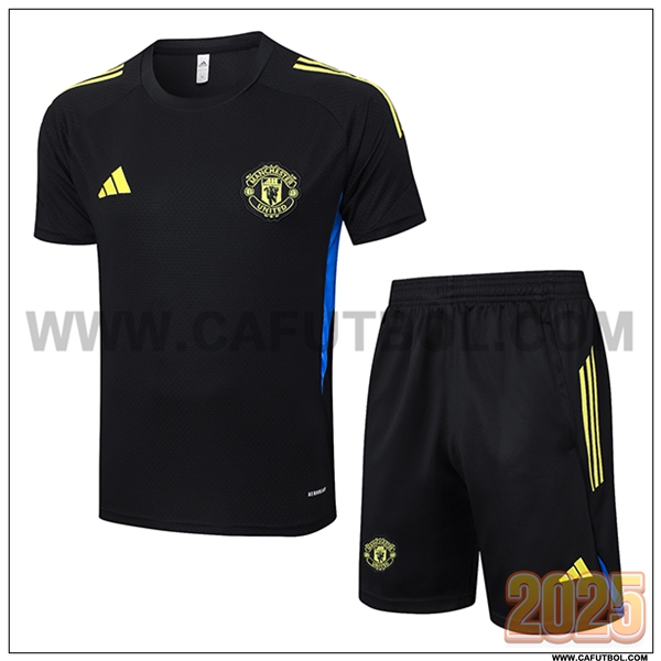 Camiseta Entrenamiento Manchester United Negro/Amarillo/Azul 2025 2026 -03