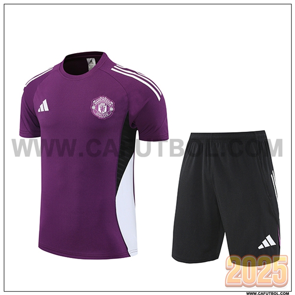 Camiseta Entrenamiento Manchester United Violeta/Negro/Blanco 2025 2026