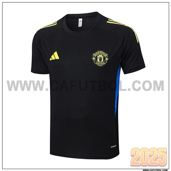 Camiseta Entrenamiento Manchester United Negro/Amarillo/Azul 2025 2026