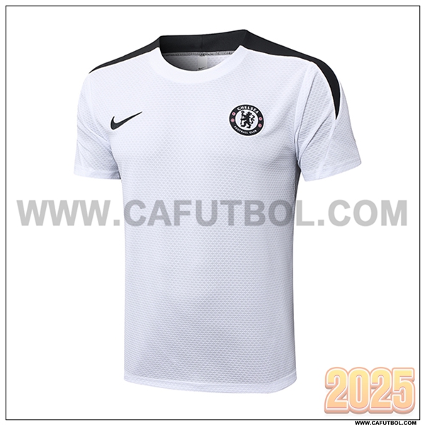 Camiseta Entrenamiento FC Chelsea Blanco/Gris 2025 2026 -02