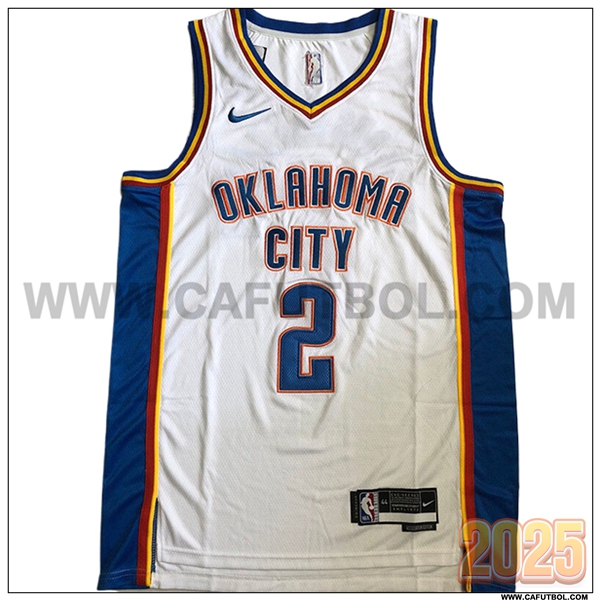 Camisetas De Futbol Oklahoma City Thunder (GIL GEOUS-ALEXANDER #2) 2025/26 Blanco/Azul