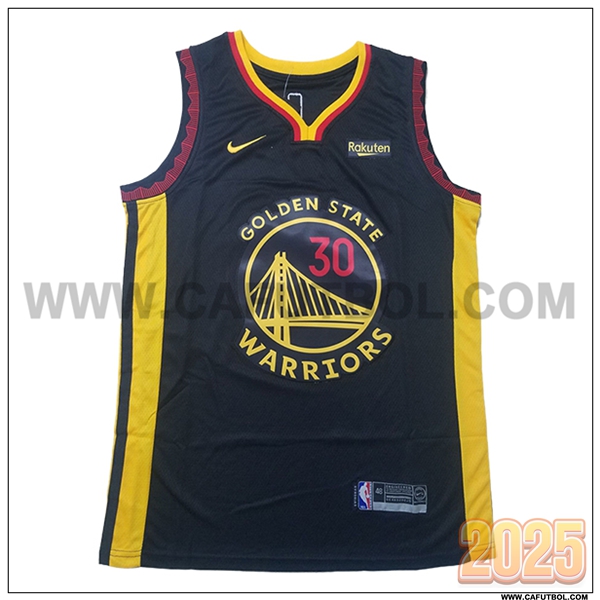 Camisetas De Futbol Golden State Warriors (CURRY #30) 2025/26 Negro/Amarillo -02