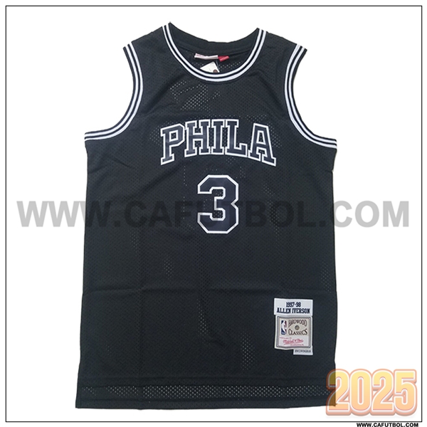 Camisetas De Futbol Philadelphia 76ers (IVERSON #3) 2025/26 Negro