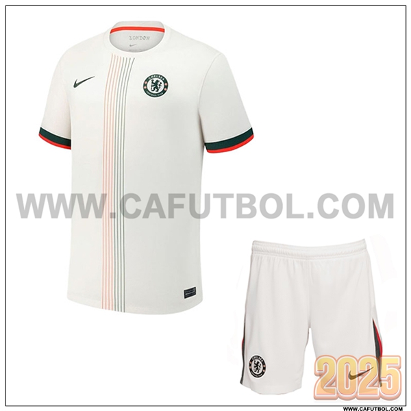 Segunda Camiseta Futbol FC Chelsea + Pantalones Blanco 2025 2026
