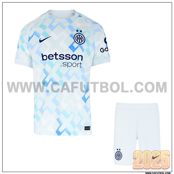 Segunda Camiseta Futbol Inter Milan + Pantalones Blanco 2025 2026